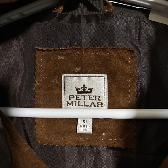 Peter Millar Suede Quilted Leather Jacket Men's XL Brown - Picture 9 of 10